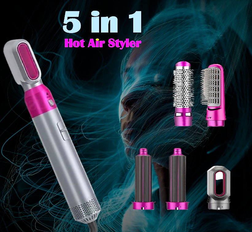 5 in 1 Haar Curling Zauberstab Multi Tool, Haartrockner, Volumizer, Lockenstab, Lockenwickler, Negative Ionen Haarglätter