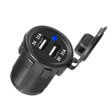 Lade das Bild in den Galerie-Viewer, DC 12V-24V Auto Boot Zigarettenanzünderbuchse Dual USB Ladegerät Voltmeter Schalter 4 in 1 Camper, Fahrzeug, Boot power Adapter
